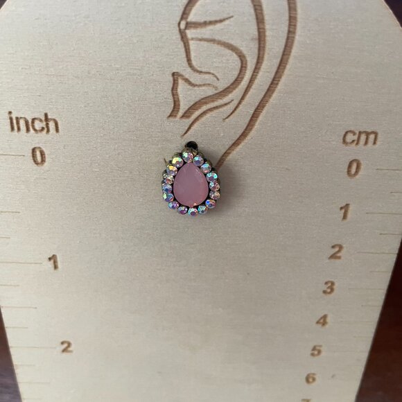 Bundle 3 for $12. Pink Faceted Teardrop Earrings - Picture 2 of 3
